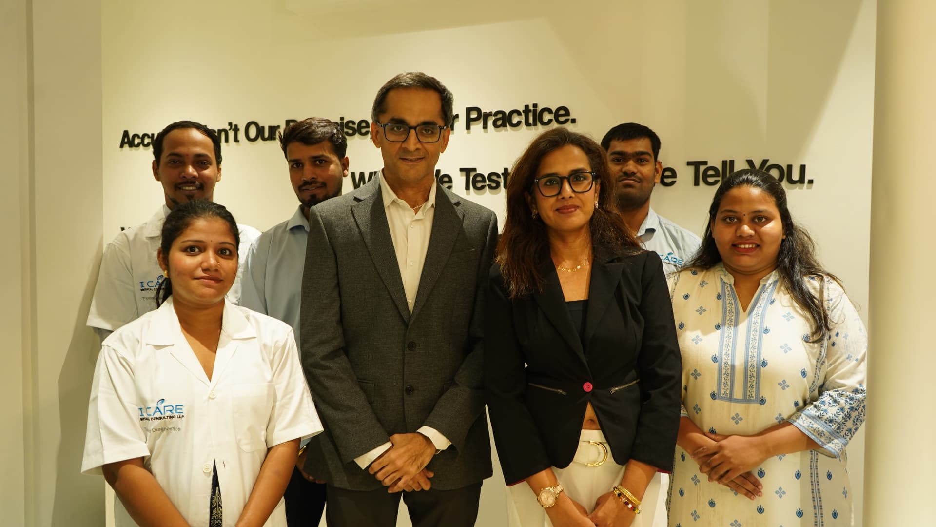 The I Care Medical Consulting team with Dr. Nirav and Dr. Jaya Tanna